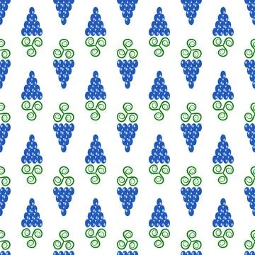 Grapes Seamless Pattern Grapes Seamless Pattern. Vine Background. Fruits a... Stock Photos