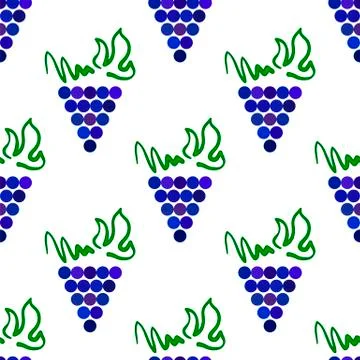 Grapes Seamless Pattern. Vine Background Stock Illustration