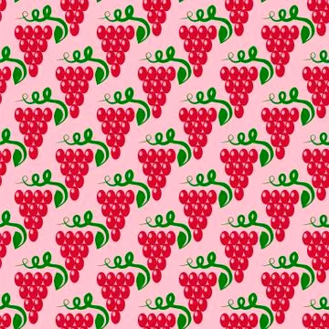 Grapes Seamless Pattern. Vine Background. Stock Illustration