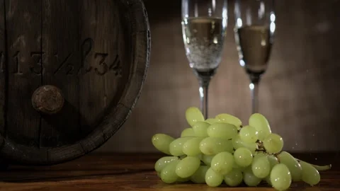 Grapes splashing and falling in slow motion Stock Footage 344986031