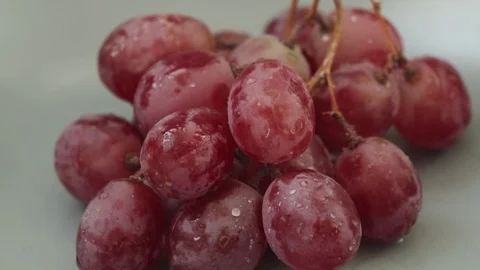 Grapes on the table. Camera moves down Stock Footage 80375258