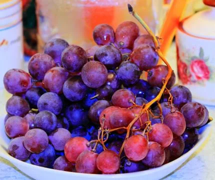Grapes on the table Stock Photos
