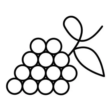 Grapes thin line icon. Wine vector illustration isolated on white. Fruit outline Stock Illustration