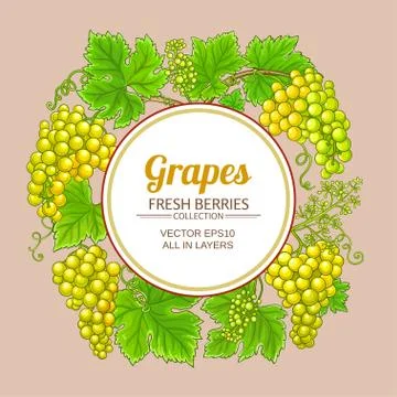 Grapes vector frame Stock Illustration