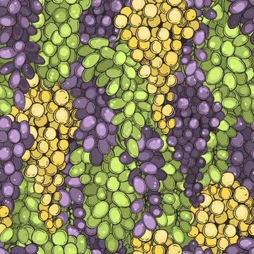 Grapes. Vector  pattern. Stock Illustration