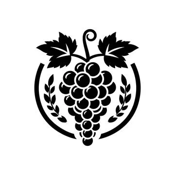 Grapes Vector Silhouette Design. Bunch of Grapes Icon Illustration. Stock Illustration