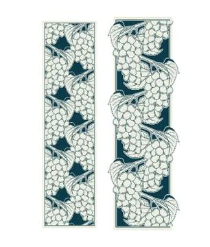 Grapes vignettes set Stock Illustration