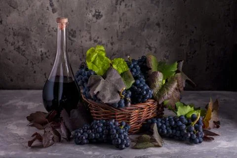 Grapes with wine Foto stock