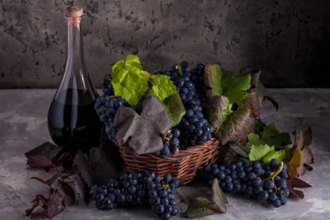 Grapes with wine Stock Photos