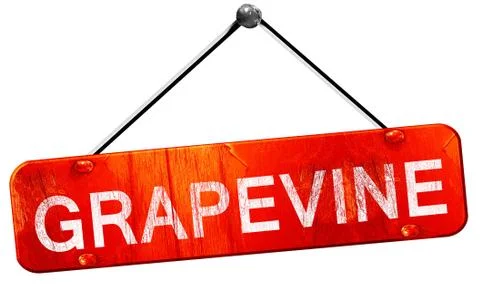 Grapeville, 3D rendering, a red hanging sign Stock Illustration