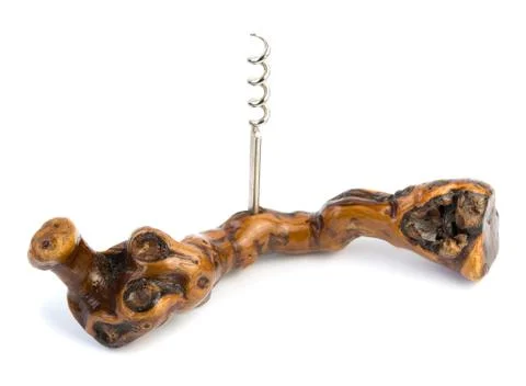 Grapevine corkscrew on a white background Stock Photos