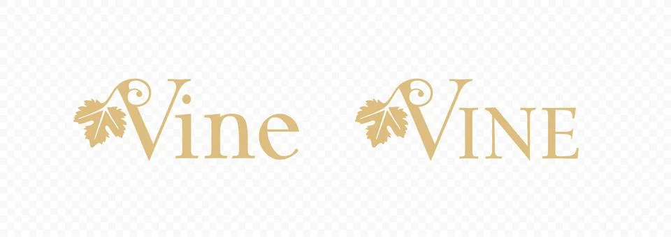 Grapevine with grape leaf vector logo design Stock Illustration