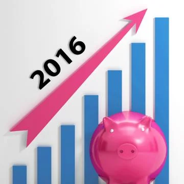 Graph 2016 means forecasting business financial growth Stock Illustration
