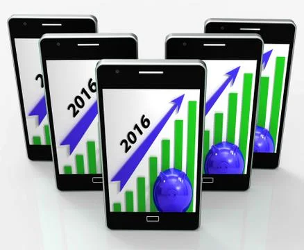 Graph 2016 Means Forecasting Business Financial Growth Stock Illustration