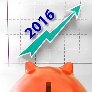 Graph 2016 shows forecast of rising sales Stock Illustration