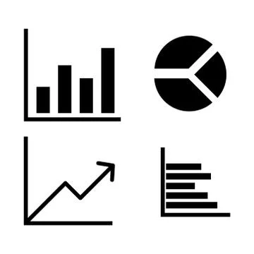 Graph 4 types simple  icon, vector illustration, sign on isolated background Illustrazione stock