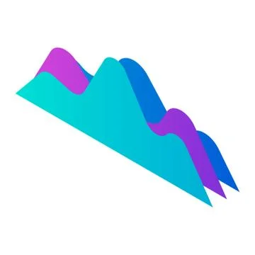 Graph abstract icon, isometric style Stock Illustration