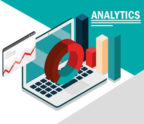 Graph of analytics and financial Stock Illustration