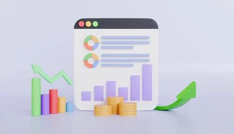 Graph analytics Optimization to invest business development Stock Illustration