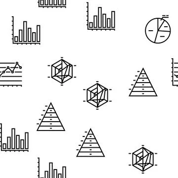 Graph For Analyzing And Research Vector Seamless Pattern Illustrazione stock