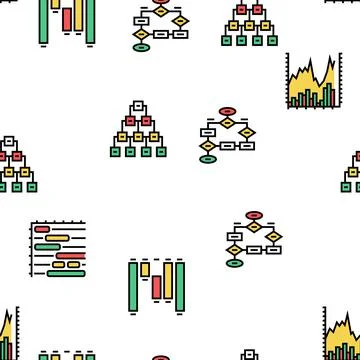 Graph For Analyzing And Research Vector Seamless Pattern Stockillustratie