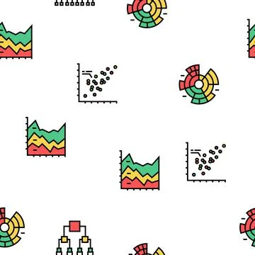 Graph For Analyzing And Research Vector Seamless Pattern 스톡 일러스트