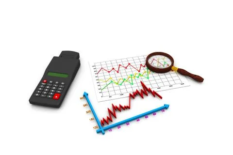 Graph analyzing Stock Illustration