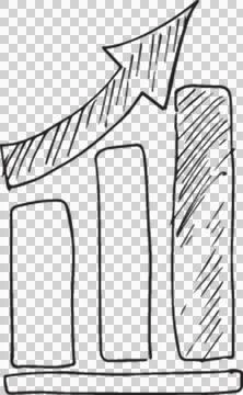 Graph and up arrow against white background Stock Illustration