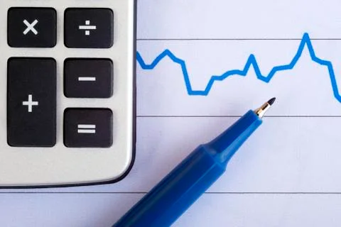 Graph and calculator Stock Photos