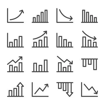 Graph and chart line icon Stock Illustration
