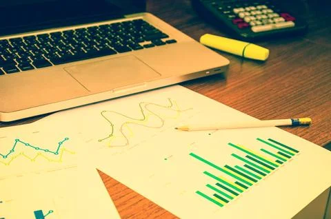 Graph and computer Stock Photos