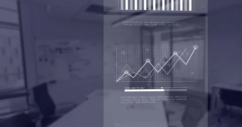 Graph and data analysis image over office background 스톡 사진
