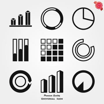 Graph and Diagram icon. Analytics and business symbols. Stock Illustration