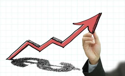 Graph and dollar sign as shadow Stock Illustration