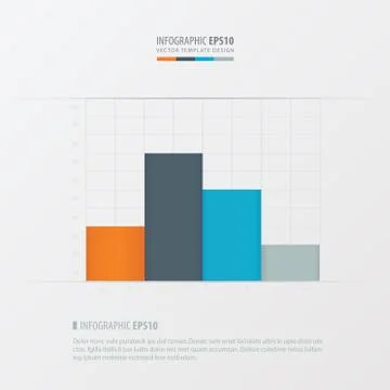 Graph and infographic design   Orange , blue, gray color Stock Illustration