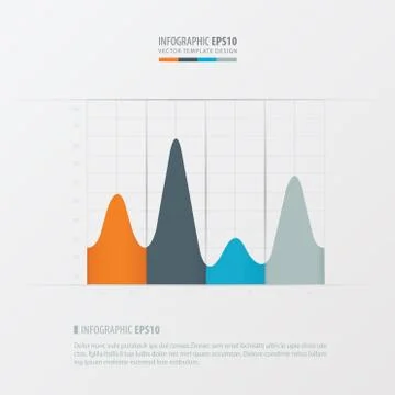 Graph and infographic design  Orange , blue, gray color Stock Illustration