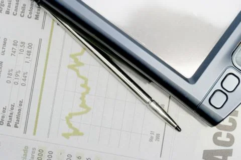 Graph and pda Stock Photos