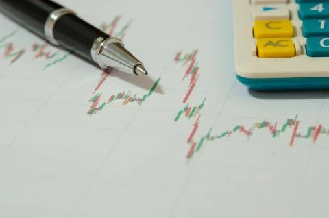 Graph and pen Stock Photos