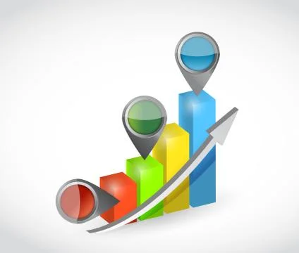 Graph and pointers. illustration design Stock Illustration