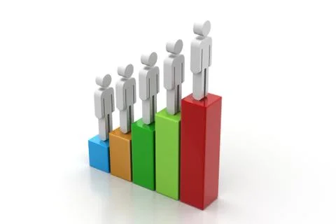Graph and team moving to success Free Stock Illustration