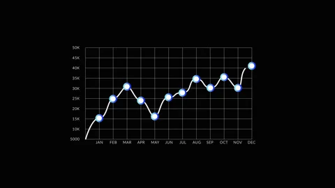 Graph Animation | Data Visualization Chart | 4K Loop Background Stock Footage 310253727