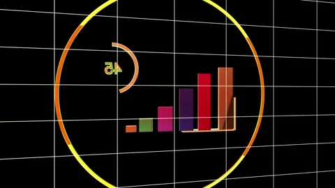 Graph animation video 3d camera depth- 4k animation Video stock 316404552