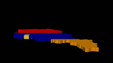Graph on Armenia map flag animation Stock Footage 12414591
