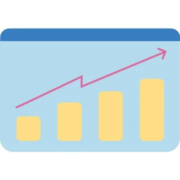 Graph arrow and chart bar growth up vector icon Stock Illustration