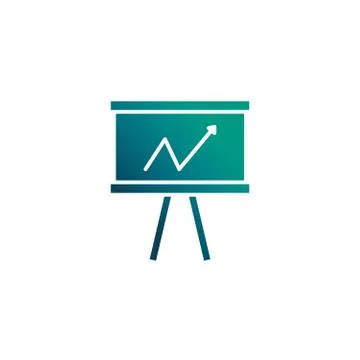 Graph with arrow, gradient style icon Stock Illustration