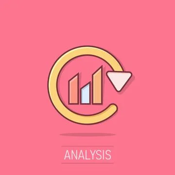 Graph arrow icon in comic style. Financial analytics cartoon vector illustr.. Stock Illustration