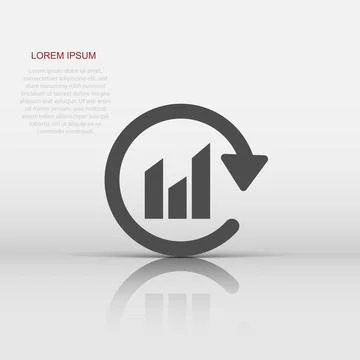 Graph arrow icon in flat style. Financial analytics vector illustration on .. Stock Illustration