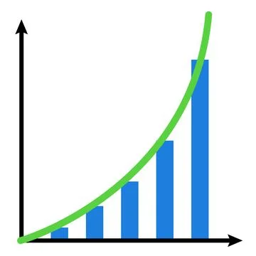 Graph with arrow, Math related illustration Stock Illustration
