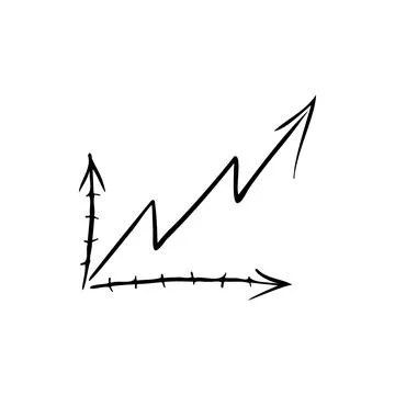 Graph, up arrow sketch vector illustration Stock Illustration