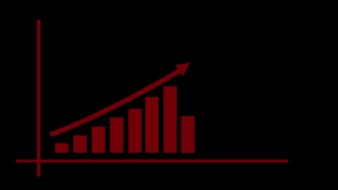 Graph with arrows indicating upward anim... | Stock Video | Pond5